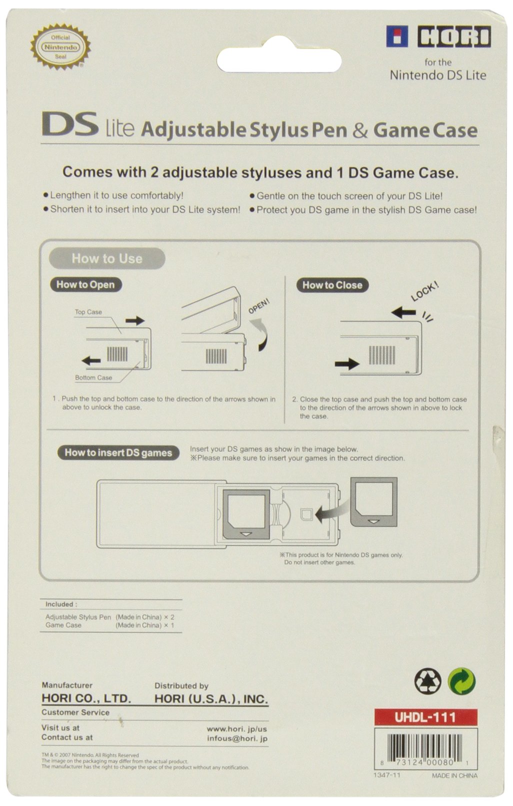 Nintendo DS Lite Adjustable Stylus Pen & Game Case - image 2 of 2