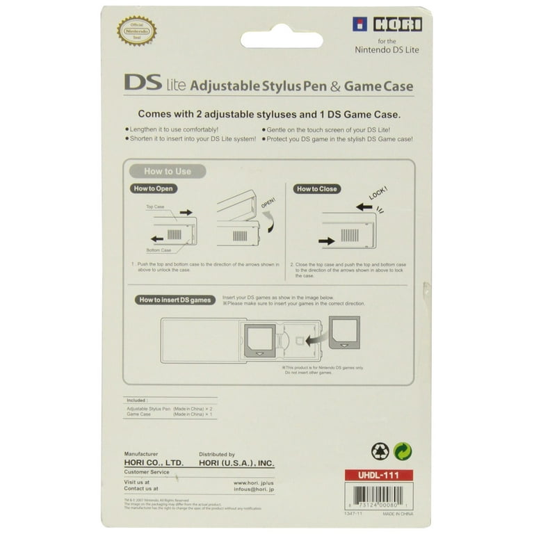 Nintendo DS Lite Adjustable Stylus Pen & Game Case - Walmart.com