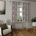 thumbnail image 2 of Ambesonne Retro Grommet Curtain, Colored Boho Flowers Leaf, 50" x 63", Grey and Hot Pink, 2 of 6