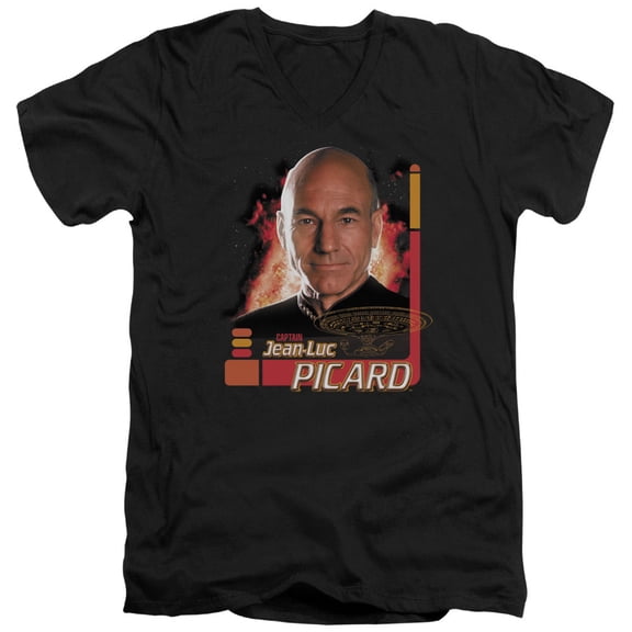 Star Trek - Captain Picard - Slim Fit V Neck Shirt - Small