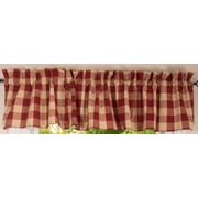 Buffalo Check Red and Tan 72" x 14" Cotton Valance by Primitive Home Decors