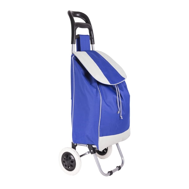 Carrito Plegable Multifuncional Queen Sense Ideal Para Mandado Supermercado Con Bolsa De Lona Color Azul