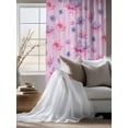 thumbnail image 4 of Sheer Curtains 63 Inch Length, Spring Floral Semi Sheer Curtains Light Filtering Window Treatment, Summer Botanical Purple Pink Flower Privacy Voile Drapes for Living Room Bedroom 52x63 Inch, 4 of 7