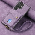 thumbnail image 2 of Nalacover for Samsung S21 Ultra, Slim Case Wallet with Credit Card Holder, Back Flip Premium Leather Magnetic Clasp Kickstand Wirst Hand Strap Shockproof Cover for Samsung Galaxy S21 Ultra, Purple, 2 of 7