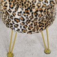 thumbnail image 2 of Home Soft Things Faux Fur Stool - Leopard - Gold Leg - 13x13x17", 2 of 6