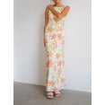 thumbnail image 3 of Women Long Dress, Sleeveless Crew Neck Backless Flower Print  Dress Summer Cocktail Dress, 3 of 9