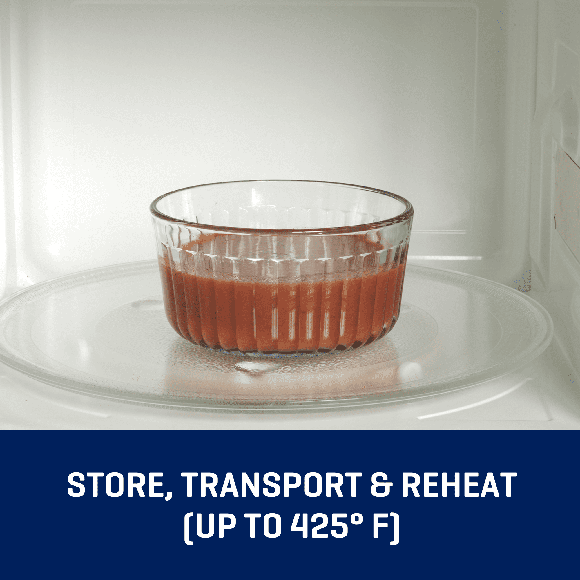(6 pack) Anchor Hocking Sculpted Glass Food Storage Container with Lids, 2 Cup Round, Set of 3