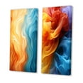 thumbnail image 3 of Designart "Orange Turquoise Liquid Art Vibrant II" Abstract Shapes Wall Art Set Of 2 - Transitional Blue Wall Decor Set Of 2, 3 of 6