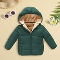 thumbnail image 2 of Otqutp Baby Windproof Jacket Autumn/Winter Preschool Girls/Boys Long Sleeve Hooded Removable Hat Down Filled Jacket 2 to 7 Years Old(Green,2-3 Years), 2 of 4
