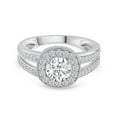 thumbnail image 2 of Dash Jewel 14k White Gold Plated 1.6 Ct Round Cut VVS1/D Lab Created Simulated Diamond Women's Engagement Ring - Stunning Split Shank Style - Celebrate Your Love Story with This Beautiful Ring, 2 of 3
