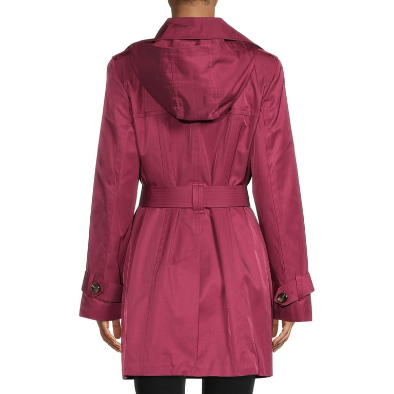 London Fog Women s Double Breasted Belted Trench Coat Walmart