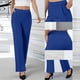 thumbnail image 1 of Pincandy Women's Solid Color Gabardine Pants - Elastic Waist with Unique Leg Line Design, Loose Fit with Side Pockets, Ideal for Casual & Active Lifestyles, 1 of 7