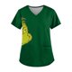 thumbnail image 1 of Uniforme de enfermería MIARHB para mujer, talla grande, uniforme de trabajo, camisetas divertidas de manga corta con cuello en V y estampado de "Grinch", ropa de trabajo con 2 bolsillos, verde, 1 of 4