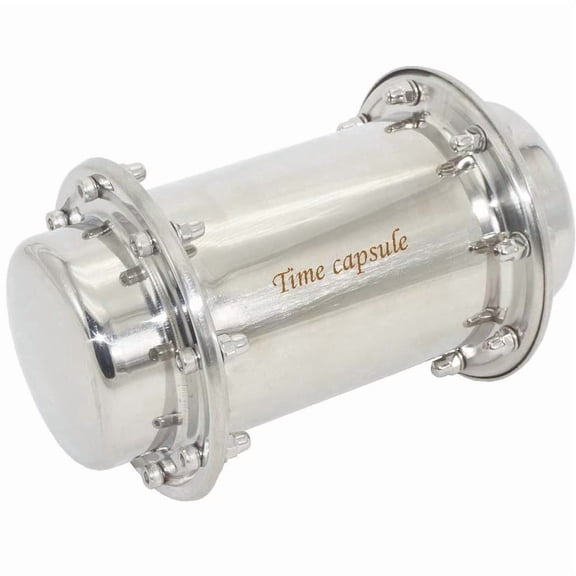 Creative Stainless Steel 7.6 in Time Capsule Storage Box Gift/Waterproof Container for Future Gift