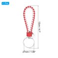 thumbnail image 2 of Braided Leather Keychain with Stainless Steel Key Ring Sleeve, PU Woven Wristlet Lanyard, White Red, 2 of 5