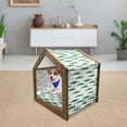 thumbnail image 3 of Crocodile Pet House, Funny Green Alligator Animals in Cartoon Style Zoo Reptile Biting Characters, Outdoor & Indoor Portable Dog Kennel with Pillow and Cover, 5 Sizes, Green and White, by Ambesonne, 3 of 5