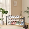 thumbnail image 2 of 3-Tier Shoe Rack Storage Organizer for Closet, Small Space, Front Door, Sturdy Metal, Black, 2 of 4