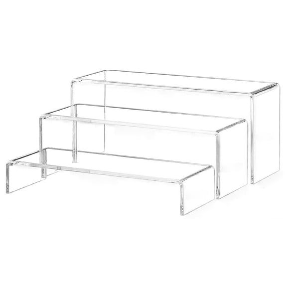 Inteprter 3 piezas/juego de pedestal acrílico, 3 paquetes/lote de piezas de acrílico diferenciadas para perfumes, cosméticos, bufé, Decoración del hogar tamaño pequeño