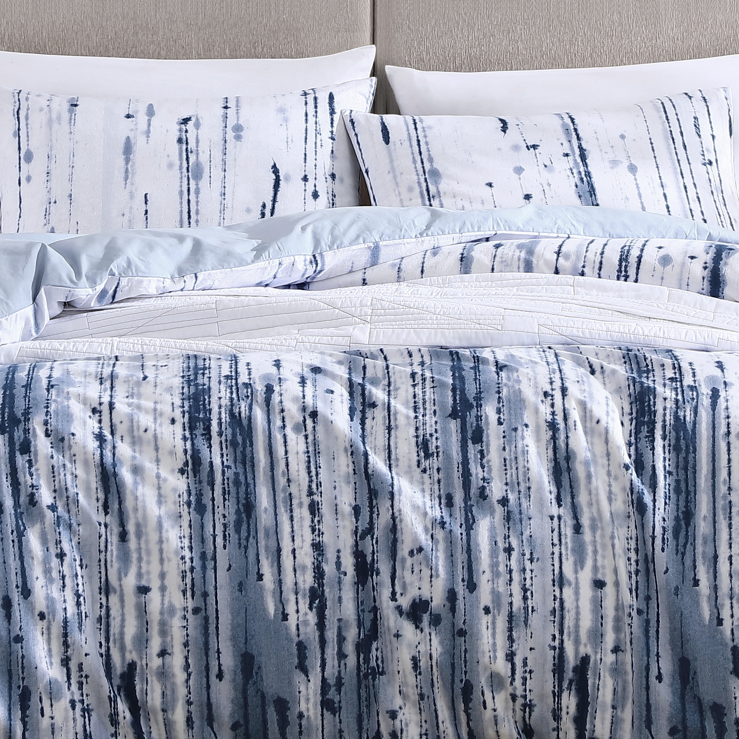 City Scene Sokal Cotton Blue 3 Piece Comforter Set-King