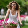 thumbnail image 7 of Bocaoying Oversized Square Blue Light Glasses, Fashion Thick Frame Clear Glasses, Simple Non-Prescription Computer Eyeglasses for Women Men Fashion Style Trends, 7 of 7