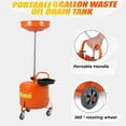 thumbnail image 3 of BeesClover 8 Gallon Oil Drain Tank, Portable Waste Oil Drain Container with Adjustable Funnel Height 28"-62", Air Operated Drainage Fluid Fuel Transfer Drainage with 360° Wheels & Toolbox, 3 of 7