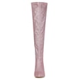 thumbnail image 6 of BLISSFUL STEP Women's Boots Glitter Point Toe Stiletto Heels Over The Knee High Boots Pink 8, 6 of 8