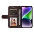 thumbnail image 2 of Allytech Slim Wallet Case for iPhone 15 Plus with Card Slots, Luxury PU Leather Magnetic Clasp Flip Wrist Shoulder Strap Kickstand Shockproof Protective Shell for Women Men - Coffee, 2 of 9