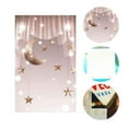 thumbnail image 3 of ABPHOTO Polyester 5x7ft Photography Background Millennium Pink Curtain Backdrop Hanging Stars Moon Photography Background Studio Props, 3 of 5