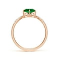 thumbnail image 2 of ANGARA Lab Grown 1.1 Ct Oval Emerald and Diamond Chevron Engagement Ring for Women in 14K Rose Gold (Size-8x6mm) | May Birthstone, Anniversary, Jewelry Gift for Women | Lab-Grown Emerald Ring, 2 of 9