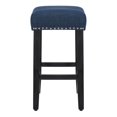 thumbnail image 4 of 24" Upholstered Saddle Seat Counter Stool in Navy Blue, 4 of 5