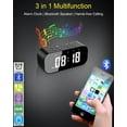 thumbnail image 3 of Alarm Clock with Bluetooth Speaker for Heavy Sleepers Adults,Digital Clock for Bedroom,Dual Alarms with Mirror LED Display,USB Charger,Ok to Wake Up for Kids,Teens (Black), 3 of 7