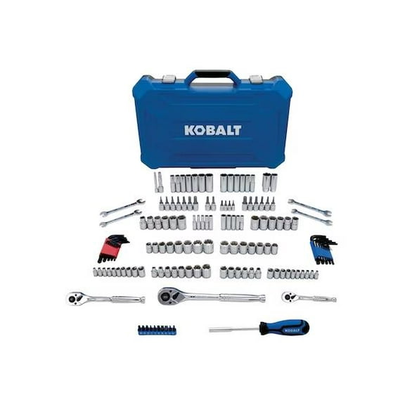 Kobalt 154 -Piece Standard (SAE) and Metric Polished chrome Mechanics Tool Set with Hard Case