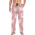 thumbnail image 4 of Pink Flower Cats Ghost Pajama Pants, Men's Lounge Pants Light with Drawstring and Pockets, Christmas New Year Birthday Father's Day Gifts, Medium, 4 of 7