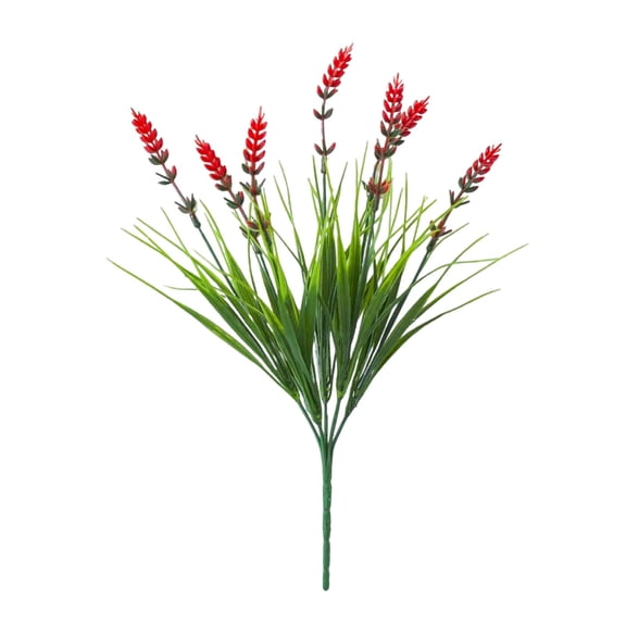 Artificial Faux Plants Flowers for Outdoor Decorations, Fake Monkey Grass for Outside Porch Patio, No Fade Realistic Greenery Plant, UV Resistant Artificial Shrubs for Courtyard Window Garden