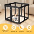 thumbnail image 4 of Clear Acrylic Plastic Dog Playpen Indoor, for Puppy Cat Rabbit Ferret Transparent Pet Pen, Easy Assemble Whelping Crate Kennel Cage Enclosure, Preferable for Small Dogs (29.5“ Height, 8Pcs, Black), 4 of 8