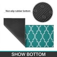 thumbnail image 6 of Teal Geometric Quatrefoil Pattern Kitchen Rugs Sets Of 2,Anti Fatigue Kitchen Mat Rugs Non Slip Washable,Decorative Kitchen Floor Mats for Kitchen,Sink,Laundry,17"x30"+17"x47", 6 of 7
