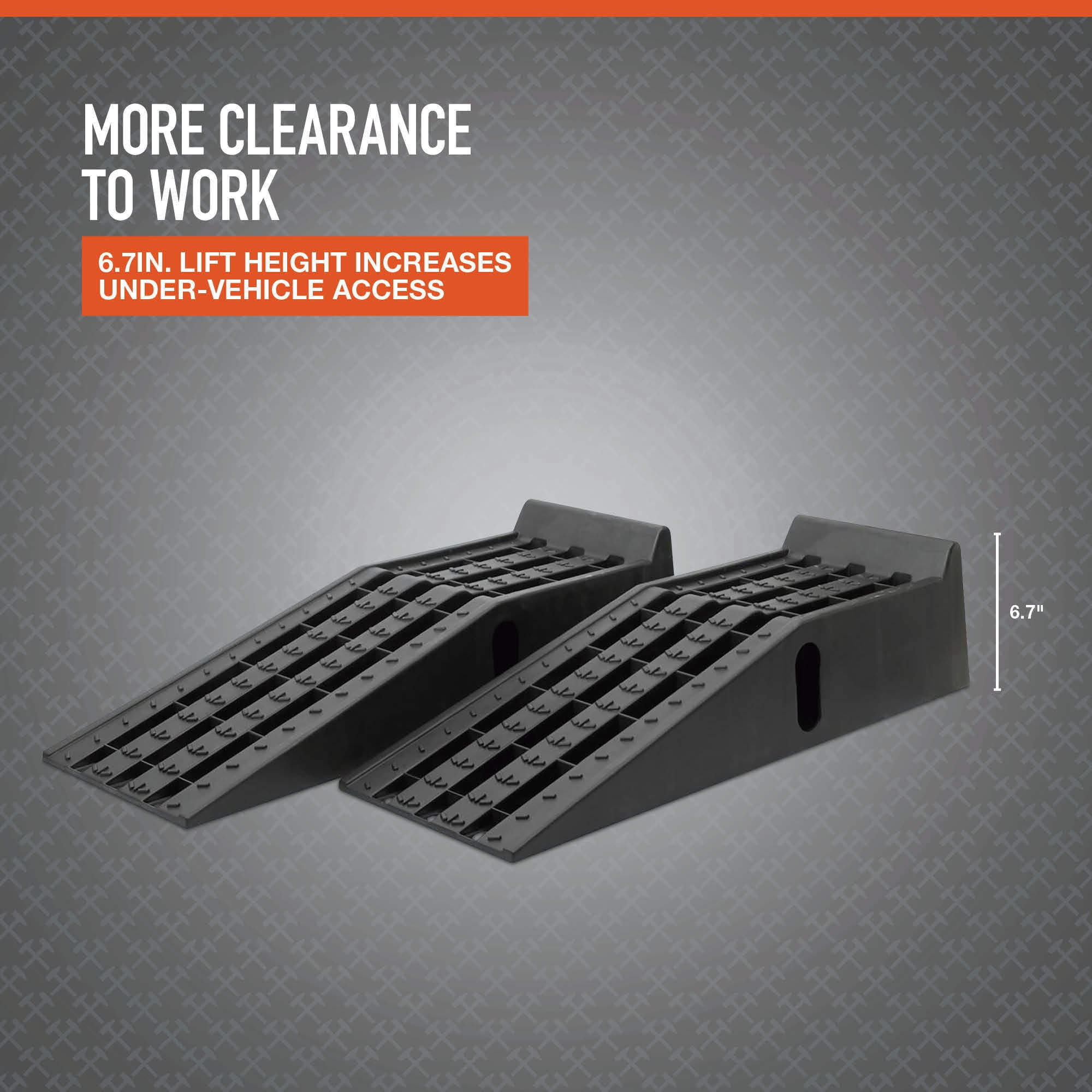 Ironton Poly Car Ramp Set, 12,000-Lb. GVW Capacity, Lightweight Non-Rusting Design