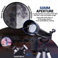 thumbnail image 4 of LAKWAR 800mm Telescope for Adults High Powered-600X Refracting Telescopes for Astronomy Beginners Adult-Astronomical Telescope for Planets Stars, 4 of 8