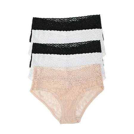 - Felina | Super Comfortable Super Stretchy Lace Hipster | Low Cut Panty | 5-Pack