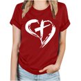 thumbnail image 1 of Blusas de Manga Corta para las Mujeres Imprimir Cuello Redondo Camiseta, Blusa Clásica Vintage para la Primavera Y el Verano, 1 of 4