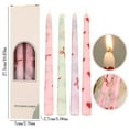 thumbnail image 3 of Valentine's Day Pink Taper Candles, 2 Conical 10.8 inch Cherry Purple Heart Decorative Candles, Unscented Long Burning Candle Sticks, for Birthday Wedding Anniversary Party Home Table Decor, 3 of 9
