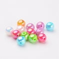 thumbnail image 2 of Eco-Friendly Poly Styrene Acrylic Beads AB Color Plated Round Mixed Color 10mm Hole: 2mm about 980pcs/500g, 2 of 4