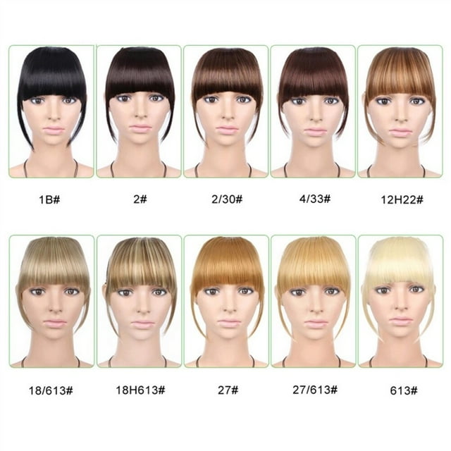 Clip dans l'Air Franges Faux Résistant à la Chaleur Fil Haute Température Cheveux Extension Pince Fille Invisible Frange Coiffure Exercice Yoga Type 8
