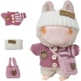 thumbnail image 2 of Clothes for 17cm Dolls Accessories (NO Doll)，3 Piece Set Outfit Premium Handmade Fashion for Dolls Accessories ，Adorable Dress-Up (Pink Sweaters), 2 of 5