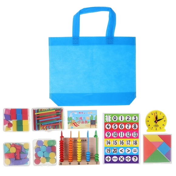 Math Kit with Counting Sticks Geometry Shapes Fraction Manipulatives Geometry Kit for Kindergarten Middle School Learning Activities