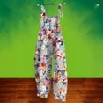 thumbnail image 2 of Baqcunre Women's Vintage Floral Print Sleeveless Jumpsuit - Retro Chic Romper for Summer, 1Pc One Piece Pants Pink L, 2 of 3