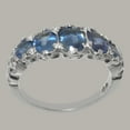 thumbnail image 2 of LBG British Made Real 10k White Gold Natural Sapphire Womens Band Ring - 33 size options - Size 6.25, 2 of 6
