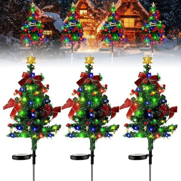 Solar Christmas Decoration Light LED Christmas Tree Plug In Light Outdoor Garden Decoration Light
