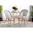 thumbnail image 7 of Baxton Studio Genica Classic French Black and White Weaving and Natural Brown Rattan 2-Piece Dining Chair Set, 7 of 7