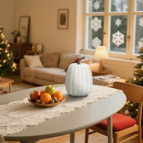 Large Black Foam Halloween Pumpkin Decor - Realistic Faux Pumpkin Prop Christmas Party Display Indoor Outdoor Reusable Decor(White)